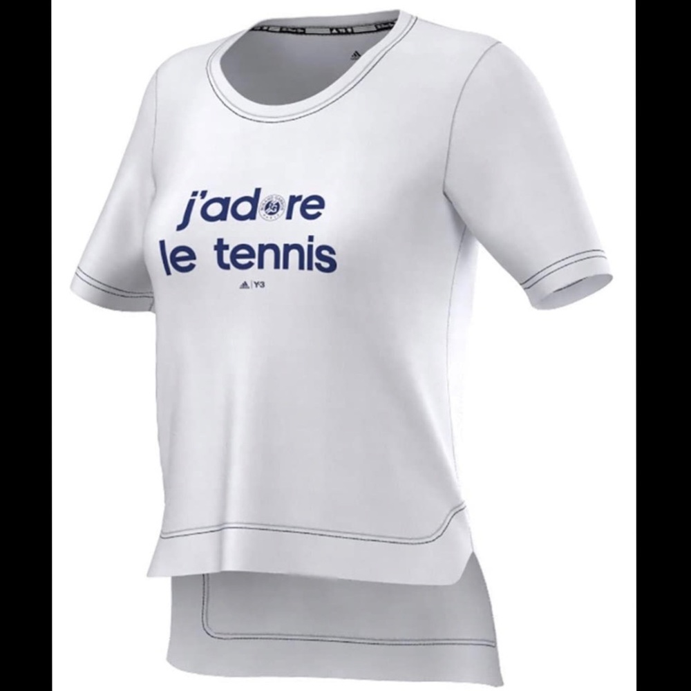 [NWT] Y3 Adidas Roland Garros logo tennis tee